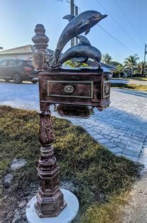 palm beach county metal box with dolhins on it|Native Nautical Mailboxes .